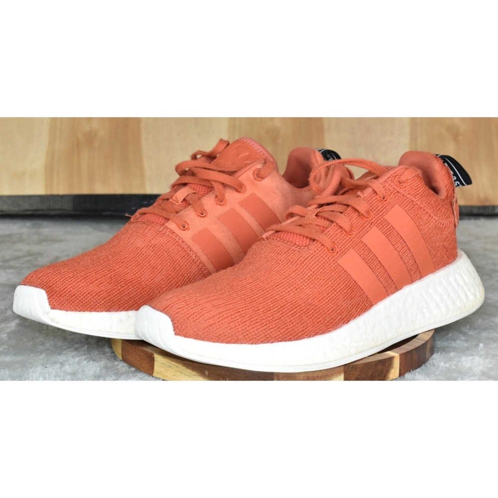 Adidas NMD_R2 Future Harvest Men Shoes Size 8.5 Orange/White Knit Sneaker BY9915